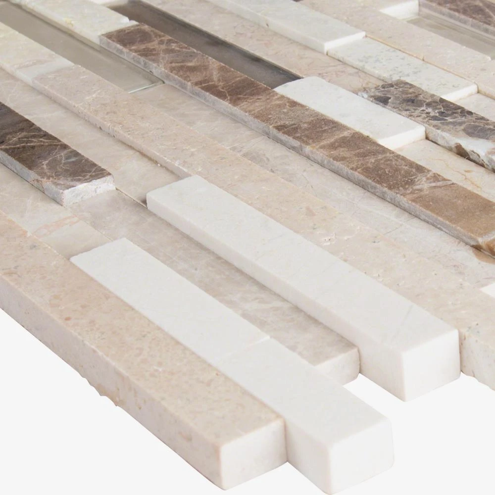 MSI Ashlar Rock Interlocking 8 In. X 18 In. X 8 Mm Glass And Stone Mesh-Mounted Mosaic Tile (1 Sq. Ft.) 7 MSI Ashlar Rock Interlocking 8 In. X 18 In. X 8 Mm Glass And Stone Mesh-Mounted Mosaic Tile (1 Sq. Ft.) - Image 5