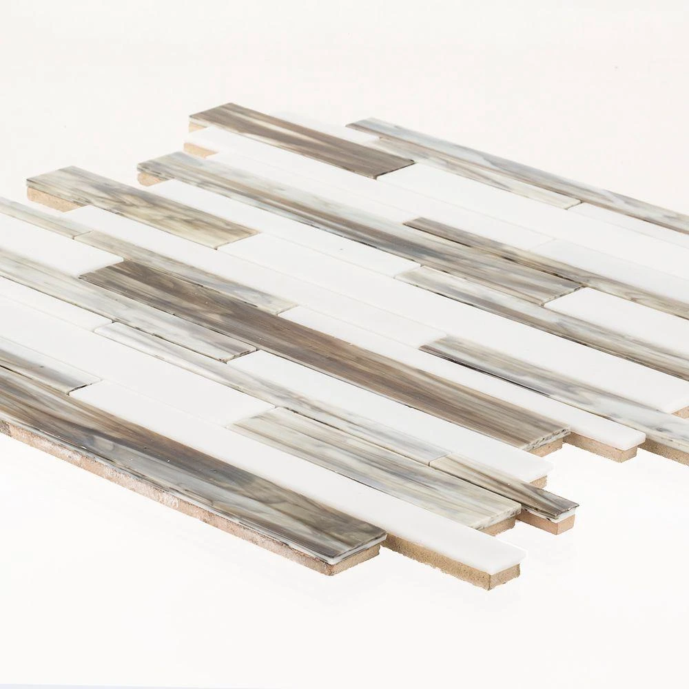 Jeffrey Court Coastal Skies Grey 14 In. X 11.75 In. X 8 Mm Interlocking Glossy Glass Mosaic Tile 6 Jeffrey Court Coastal Skies Grey 14 In. X 11.75 In. X 8 Mm Interlocking Glossy Glass Mosaic Tile - Image 4