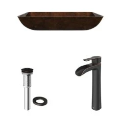 VIGO Glass Vessel Bathroom Sink In Russet And Niko Faucet Set In Antique Rubbed Bronze -Master Locks Shop b398030fd5c6b0d4c3fc0a19861fc4e3 1800x1800