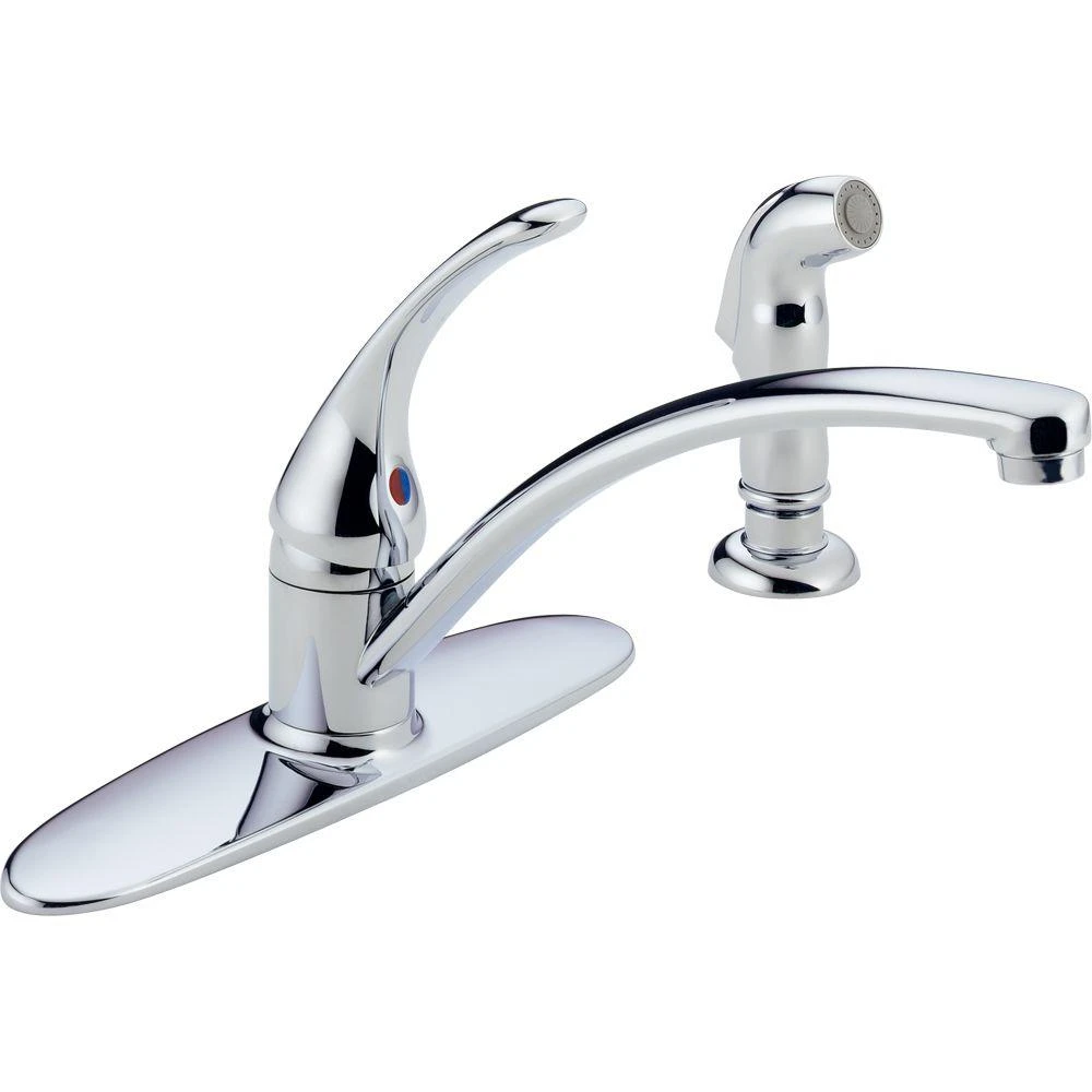 Foundations Single-Handle Standard Kitchen Faucet With Side Sprayer In Chrome 3 Foundations Single-Handle Standard Kitchen Faucet With Side Sprayer In Chrome