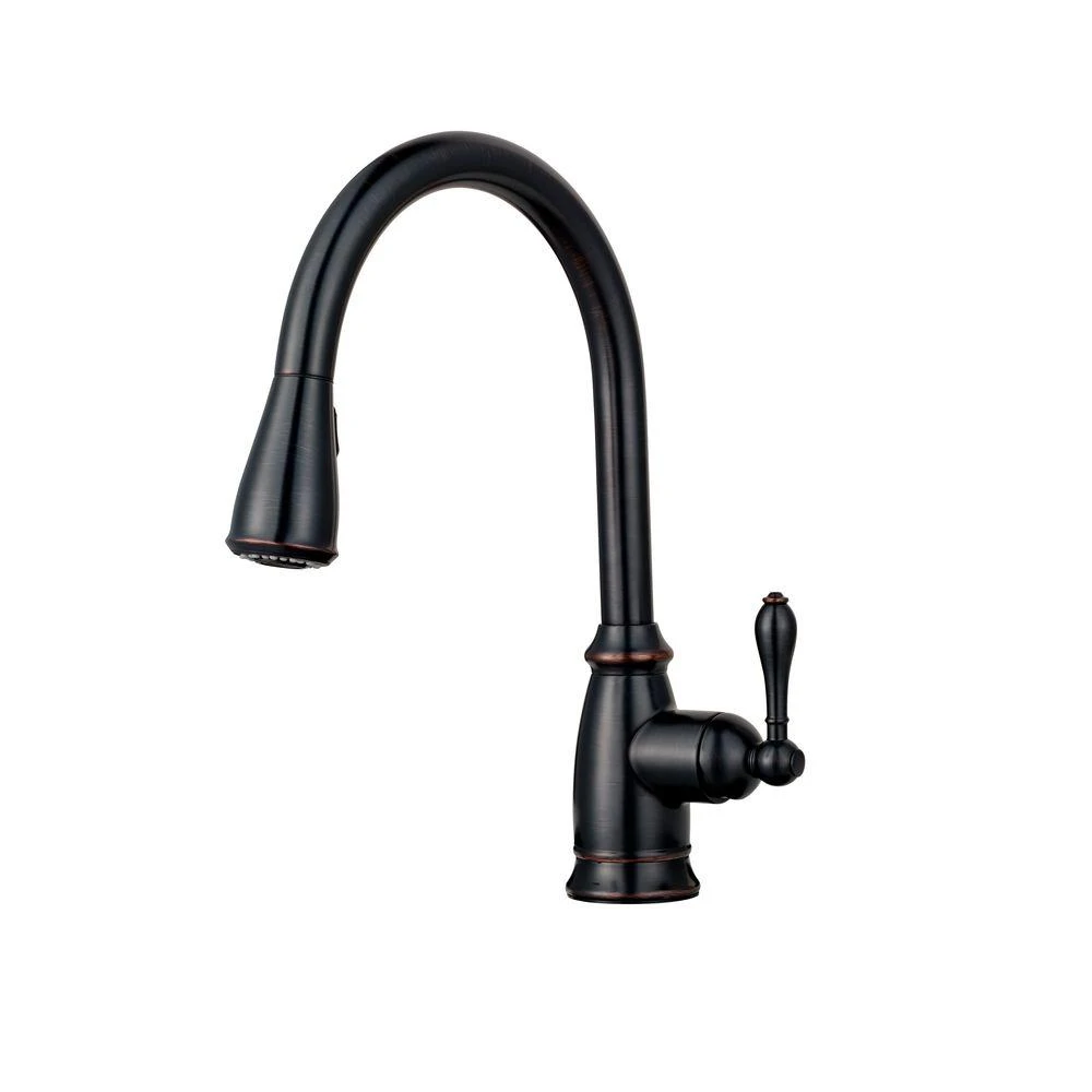 Canton Single-Handle Pull-Down Sprayer Kitchen Faucet In Tuscan Bronze 7 Canton Single-Handle Pull-Down Sprayer Kitchen Faucet In Tuscan Bronze - Image 5