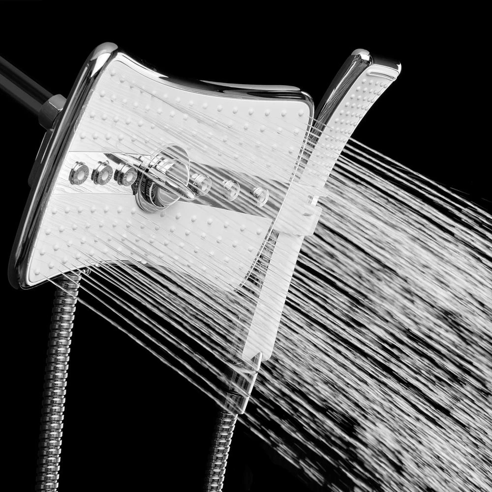 4-spray 9 In. Dual Shower Head And Handheld Shower Head In Chrome 4 4-spray 9 In. Dual Shower Head And Handheld Shower Head In Chrome - Image 2