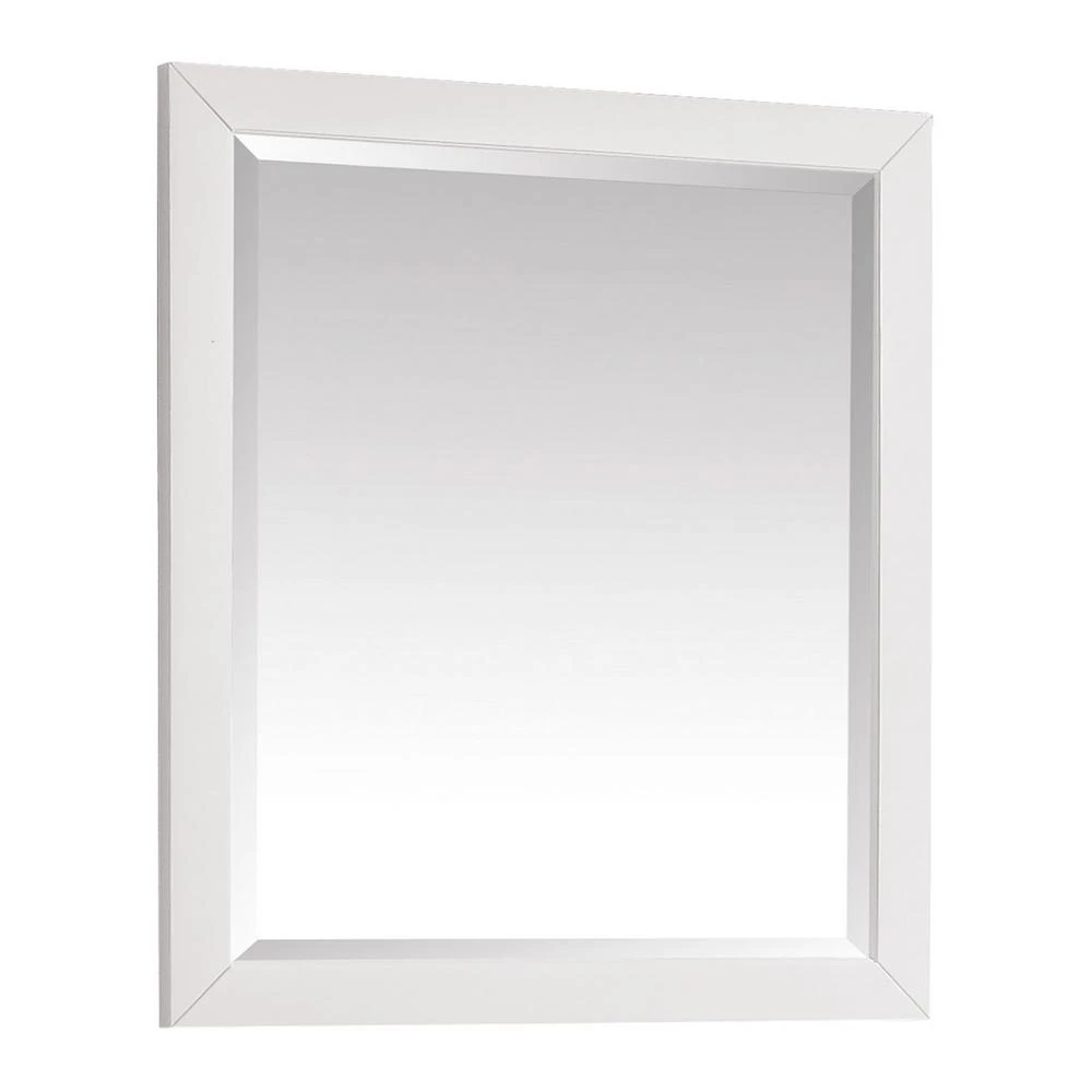 27.25 In. W X 32.00 In. H Framed Rectangular Beveled Edge Bathroom Vanity Mirror In White Finish 4 27.25 In. W X 32.00 In. H Framed Rectangular Beveled Edge Bathroom Vanity Mirror In White Finish - Image 2