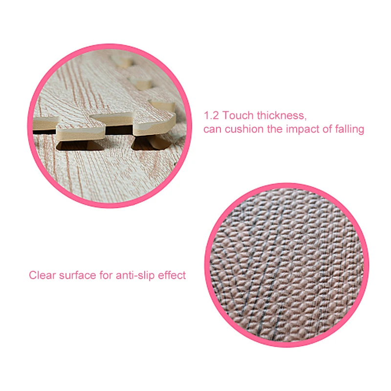 Jeobest Foam Floor Play Mat - Foam Mat Floor Tile - Playmat Foam Interlocking Puzzle Floor Mat - 6PCS Wood Soft EVA Foam Play Mat Kids Puzzle Floor Foam Mat (brown Wood Grain) 11.8 X 11.8 Inch) MZ 8 Jeobest Foam Floor Play Mat - Foam Mat Floor Tile - Playmat Foam Interlocking Puzzle Floor Mat - 6PCS Wood Soft EVA Foam Play Mat Kids Puzzle Floor Foam Mat (brown Wood Grain) 11.8 X 11.8 Inch) MZ - Image 6