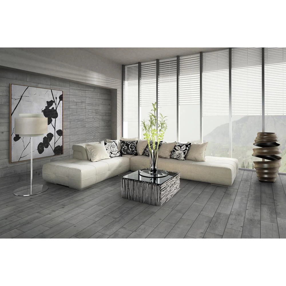 Florida Tile Home Collection Timber Grey 6 In. X 24 In. Porcelain Floor And Wall Tile (14 Sq. Ft. / Case) 7 Florida Tile Home Collection Timber Grey 6 In. X 24 In. Porcelain Floor And Wall Tile (14 Sq. Ft. / Case) - Image 5