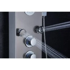 55 In. 5-Jet Shower Panel System With LED Rainfall Mist Shower Head Hand Shower Wand And Tub Spout In Brushed Nickel 14 55 In. 5-Jet Shower Panel System With LED Rainfall Mist Shower Head Hand Shower Wand And Tub Spout In Brushed Nickel -Master Locks Shop bcbac3f69913a6e6dbc370402e4ed366 1800x1800
