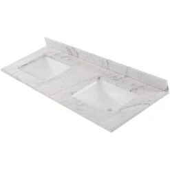 61 In. W X 22 In. D Stone Effect Double Sink Vanity Top In Lunar With White Sinks -Master Locks Shop be5fdef963190f176abaed4f92861353 1800x1800