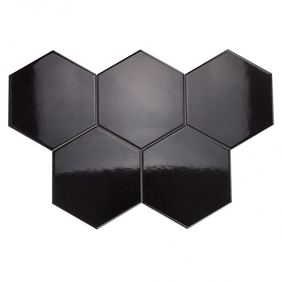 Magen Hex Dark Gray Polished Ceramic Hexagon Tile 7 Magen Hex Dark Gray Polished Ceramic Hexagon Tile - Image 5