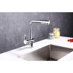 Single-Handle Pull Out Sprayer Kitchen Faucet In Brushed Nickel -Master Locks Shop bf7d6df1bcd2bc07256720d379e24b6e 1800x1800