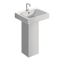 WS Bath Collections Momento Bathroom Pedestal In Ceramic White
