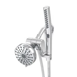 12-spray 5 In. High PressureDual Shower Head And Handheld Shower Head In Chrome
