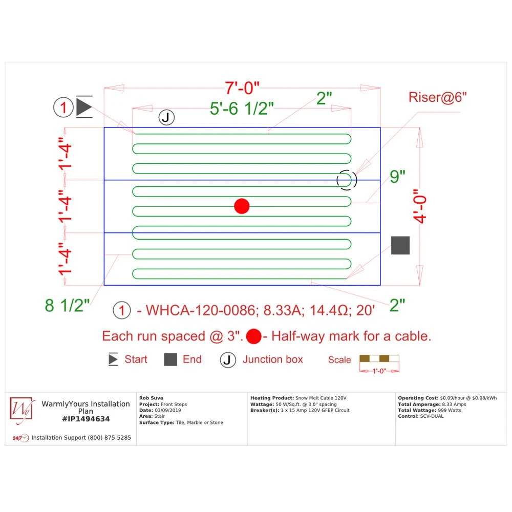 WarmlyYours 86 Ft. Cable Kit System With Wi-Fi Control (Covers 21.2 Sq. Ft) 7 WarmlyYours 86 Ft. Cable Kit System With Wi-Fi Control (Covers 21.2 Sq. Ft) - Image 5