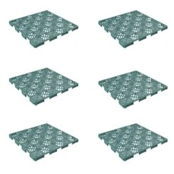 Pure Garden Patio And Deck Tiles, Polypropylene, Diamond Pattern, Set Of 6, Green