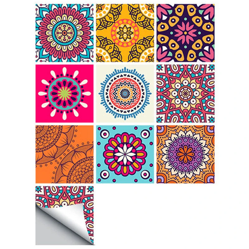 Goory 10PCS Mosaic Wall Sticker Self-adhesive Tile Sticker Kitchen/Bathroom Decorative 4 Goory 10PCS Mosaic Wall Sticker Self-adhesive Tile Sticker Kitchen/Bathroom Decorative - Image 2