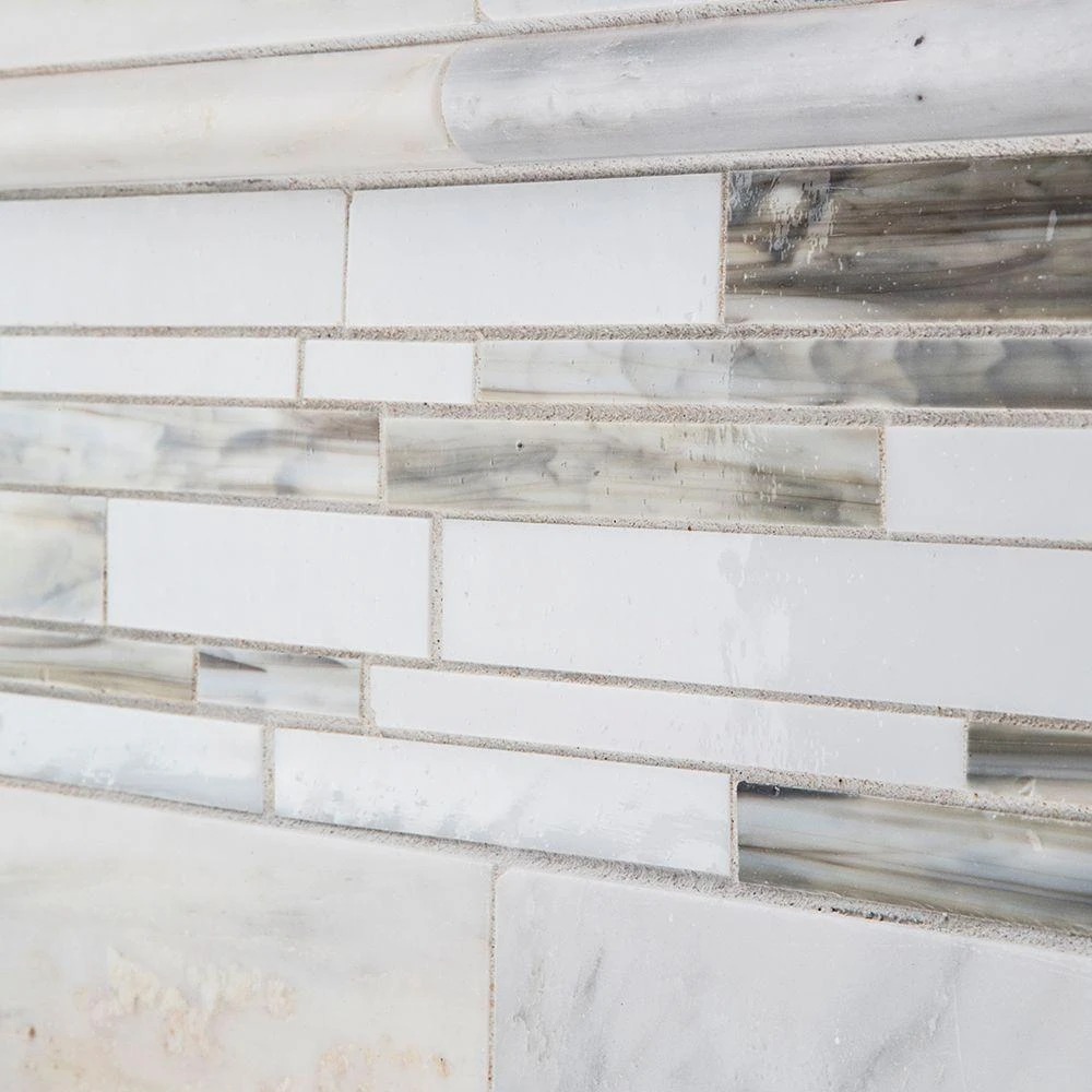 Jeffrey Court Coastal Skies Grey 14 In. X 11.75 In. X 8 Mm Interlocking Glossy Glass Mosaic Tile 5 Jeffrey Court Coastal Skies Grey 14 In. X 11.75 In. X 8 Mm Interlocking Glossy Glass Mosaic Tile - Image 3