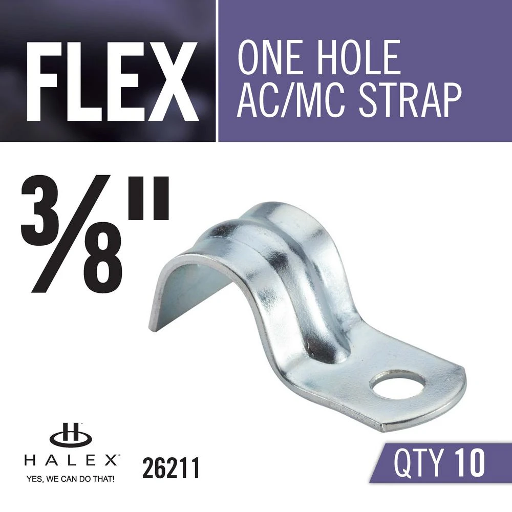 3/8 In. Flexible Metal Conduit (FMC) 1-Hole Conduit Straps (10-Pack) 6 3/8 In. Flexible Metal Conduit (FMC) 1-Hole Conduit Straps (10-Pack) - Image 4