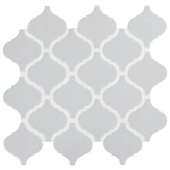 MSI Retro Gray Arabesque 13.19 In. X 11.22 In. X 6mm Glossy Porcelain Mesh-Mounted Mosaic Tile (10.95 Sq. Ft. / Case)