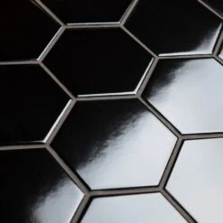 Merola Tile Metro Hex 2 In. Glossy Black 11-1/8"x12-5/8" X 7 Mm Porcelain Mosaic Tile (9.64 Sq. Ft. / Case) -Master Locks Shop cbfbc529b7b48eafa3e96a33f1505c79 1800x1800