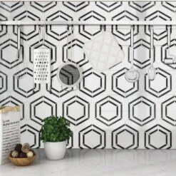 MSI Georama Nero 13 In. X 11 In. X 10mm Polished Marble Mesh-Mounted Mosaic Tile (9.9 Sq. Ft. / Case) -Master Locks Shop cc3b47642ba04c633ec650ec26fb2285 1800x1800