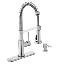 Gage Single-Handle Spring Neck Pull-Down Kitchen Faucet With TurboSpray, FastMount, Soap Dispenser In Stainless Steel -Master Locks Shop cef217d13b225622125ee0eed2f8b158 1800x1800