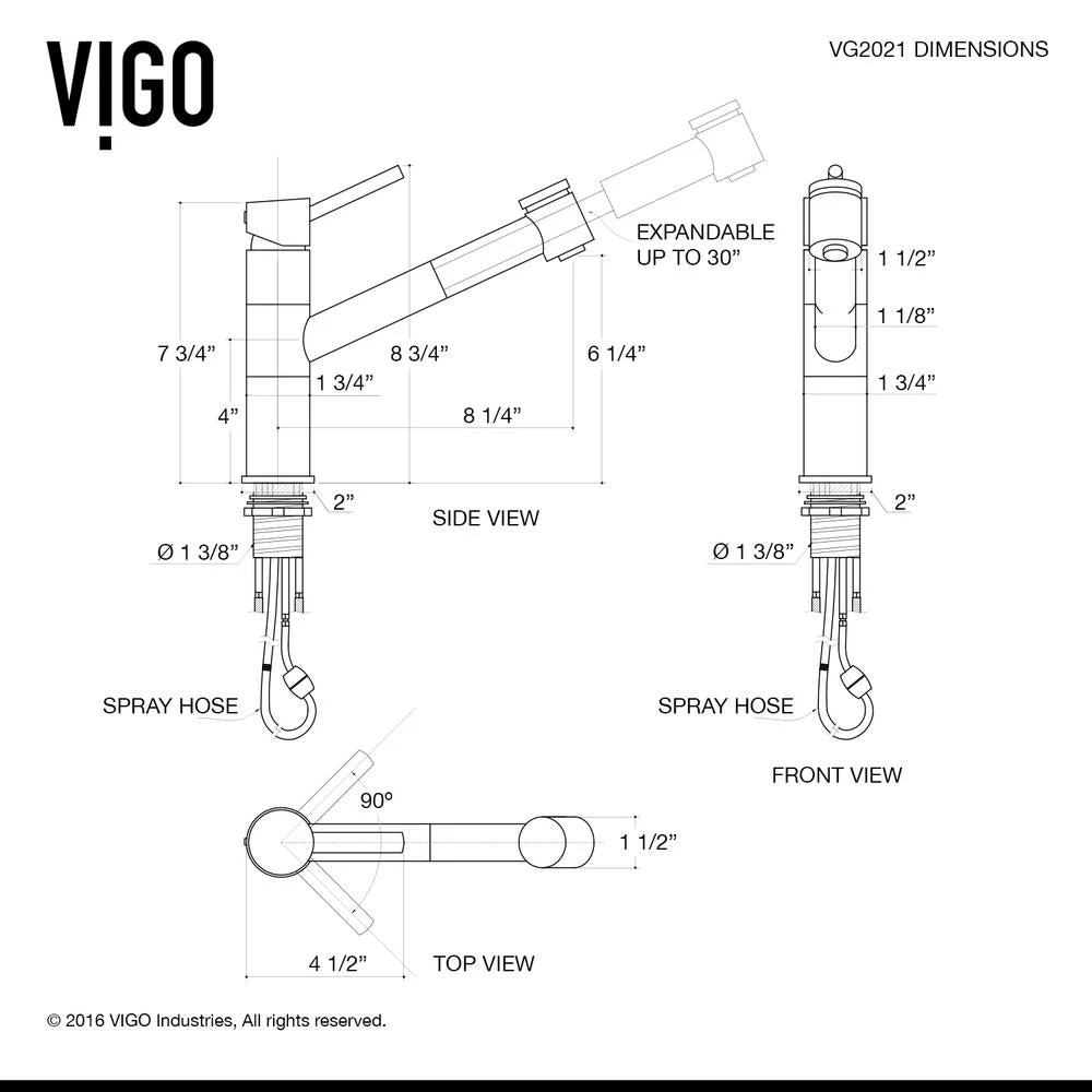 Branson Single-Handle Pull-Out Sprayer Kitchen Faucet With Deck Plate In Stainless Steel 4 Branson Single-Handle Pull-Out Sprayer Kitchen Faucet With Deck Plate In Stainless Steel - Image 2