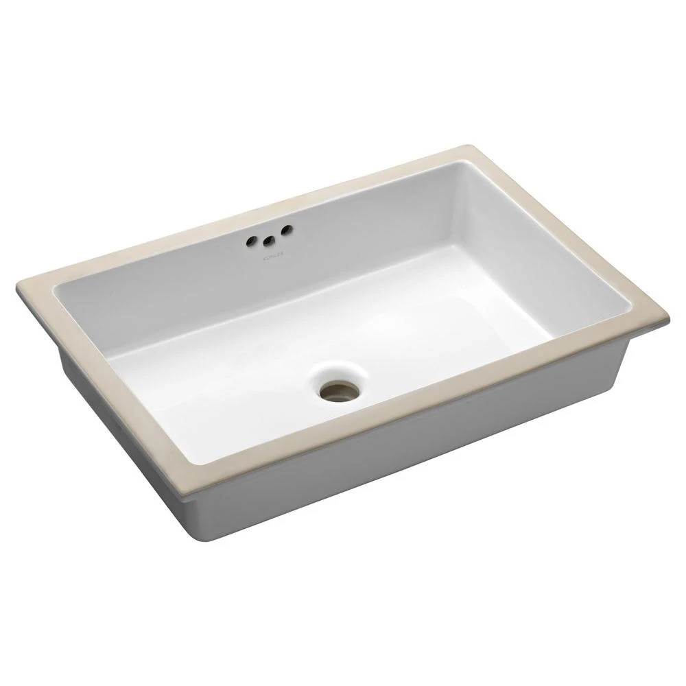 KOHLER Kathryn Vitreous China Undermount Bathroom Sink In White With Overflow Drain 3 KOHLER Kathryn Vitreous China Undermount Bathroom Sink In White With Overflow Drain