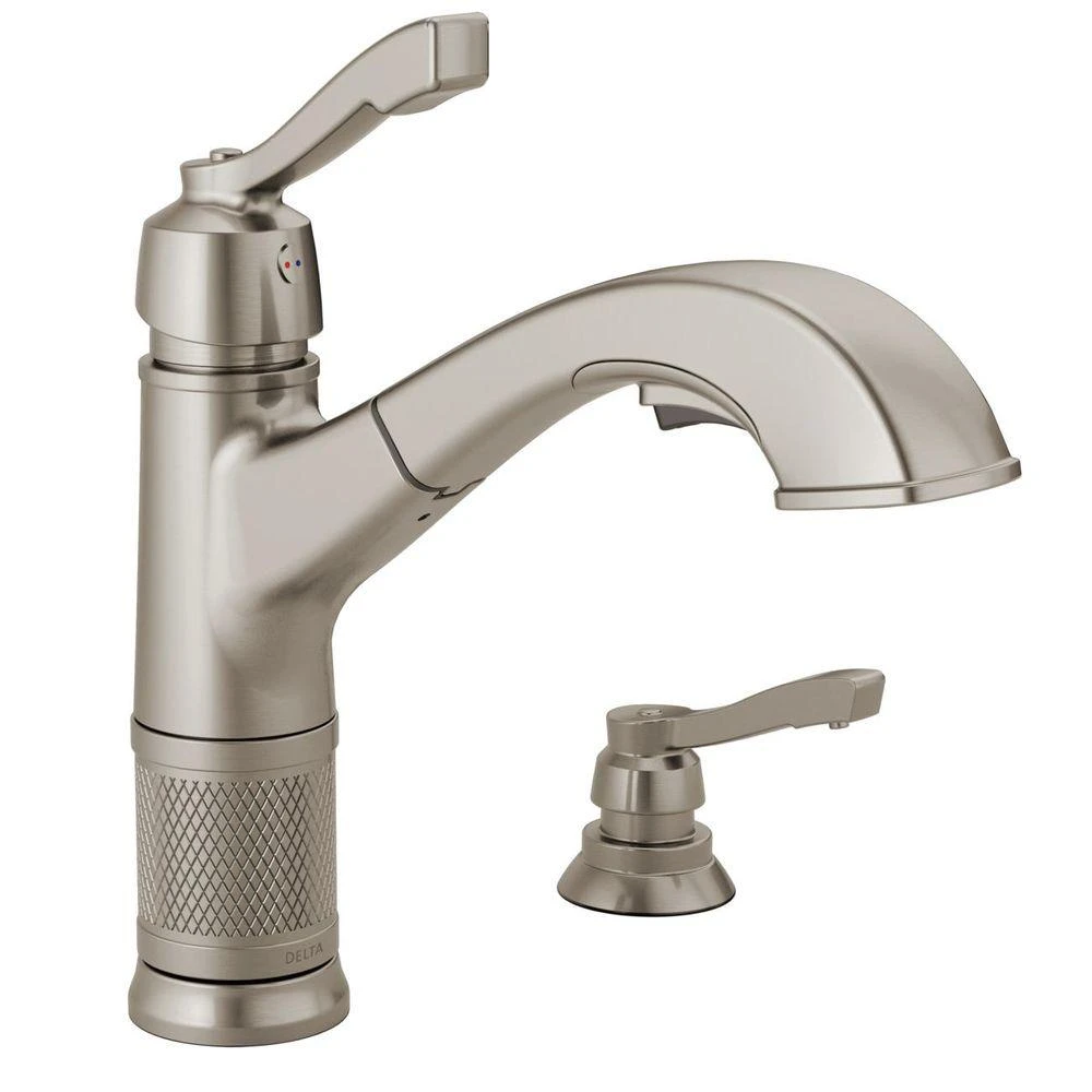 Allentown Single-Handle Pull-Out Sprayer Kitchen Faucet With Soap Dispenser In Stainless 11 Allentown Single-Handle Pull-Out Sprayer Kitchen Faucet With Soap Dispenser In Stainless - Image 9