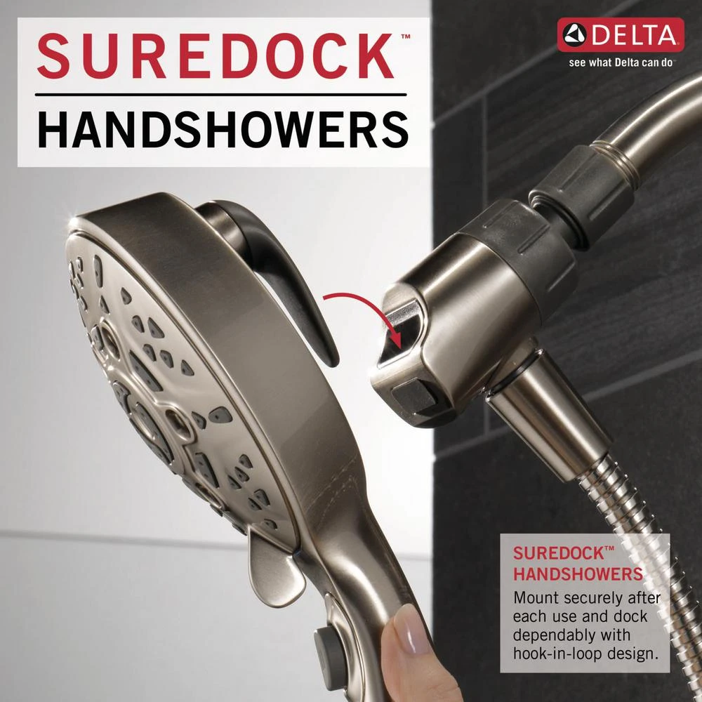 SureDock 7-Spray 5 In. Single Wall Mount Handheld H2Okinetic Shower Head In SpotShield Brushed Nickel 13 SureDock 7-Spray 5 In. Single Wall Mount Handheld H2Okinetic Shower Head In SpotShield Brushed Nickel - Image 11