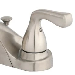 Foundations 4 In. Centerset 2-Handle Bathroom Faucet In Brushed Nickel -Master Locks Shop d5cd589873ecd090880478808ab041bc 1800x1800