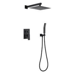1-spray 10 In. High PressureDual Shower Head And Handheld Shower Head In Matte Black