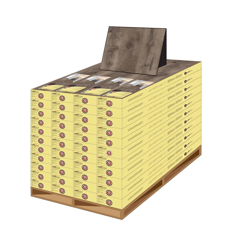 TrafficMASTER Anniston Oak 7 Mm Thick X 7-2/3 In. Wide X 50-5/8 In. Length Laminate Flooring (1063.48 Sq. Ft. / Pallet) 5 TrafficMASTER Anniston Oak 7 Mm Thick X 7-2/3 In. Wide X 50-5/8 In. Length Laminate Flooring (1063.48 Sq. Ft. / Pallet) - Image 3