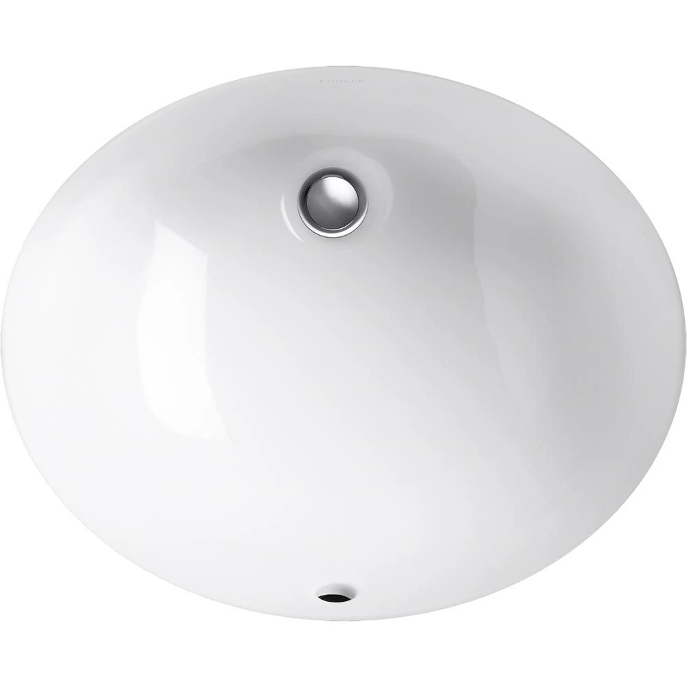 KOHLER Caxton Vitreous China Undermount Bathroom Sink In White With Overflow Drain 11 KOHLER Caxton Vitreous China Undermount Bathroom Sink In White With Overflow Drain - Image 9