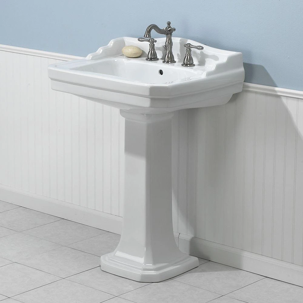 Foremost Series 1930 Lavatory And Pedestal Combo In White 4 Foremost Series 1930 Lavatory And Pedestal Combo In White - Image 2