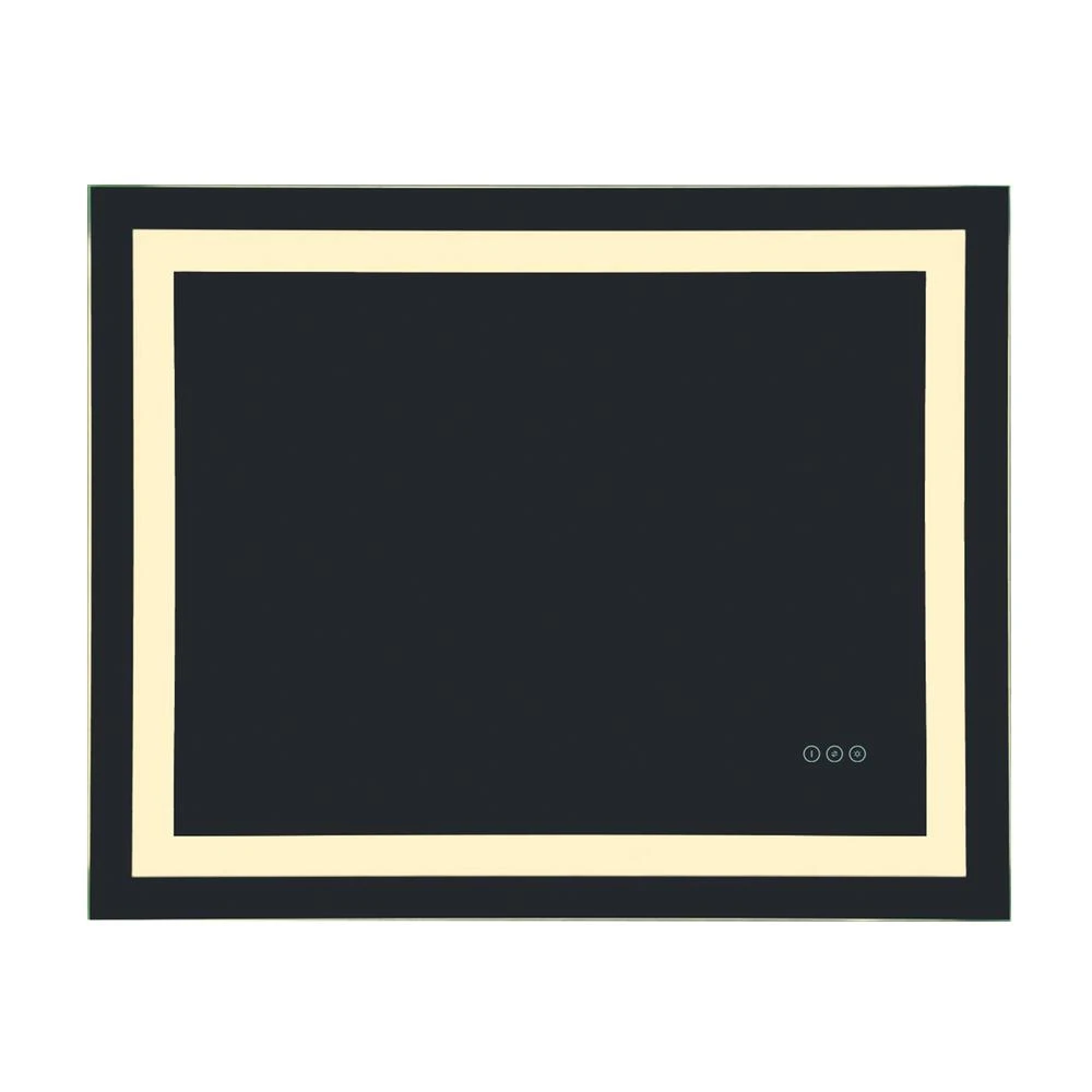 40 In. X 32 In. Single Frameless LED Lighted Bathroom Wall Mounted Mirror 5 40 In. X 32 In. Single Frameless LED Lighted Bathroom Wall Mounted Mirror - Image 3