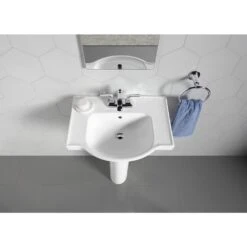KOHLER Veer 24 In. Vitreous China Pedestal Sink Basin In White With Overflow Drain -Master Locks Shop db64ad29b1628848fdd4e058e66ce1d4 ac3d73bc ea34 4fe2 983c 04ff8b3be94d 1800x1800