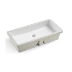 Kingsman Hardware 27-13/16 In. Rectangle Undermount Vitreous Glazed Ceramic Lavatory Vanity Bathroom Sink In Pure White