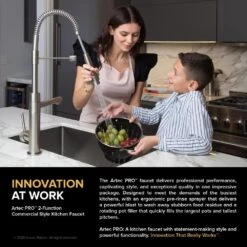 Single-Handle Kitchen Faucet With Pre-Rinse Sprayer And Pot Filler In Spot Free Antique Champagne Bronze/Matte Black -Master Locks Shop dca3247c7e50d005e6089b57059798f9 1800x1800