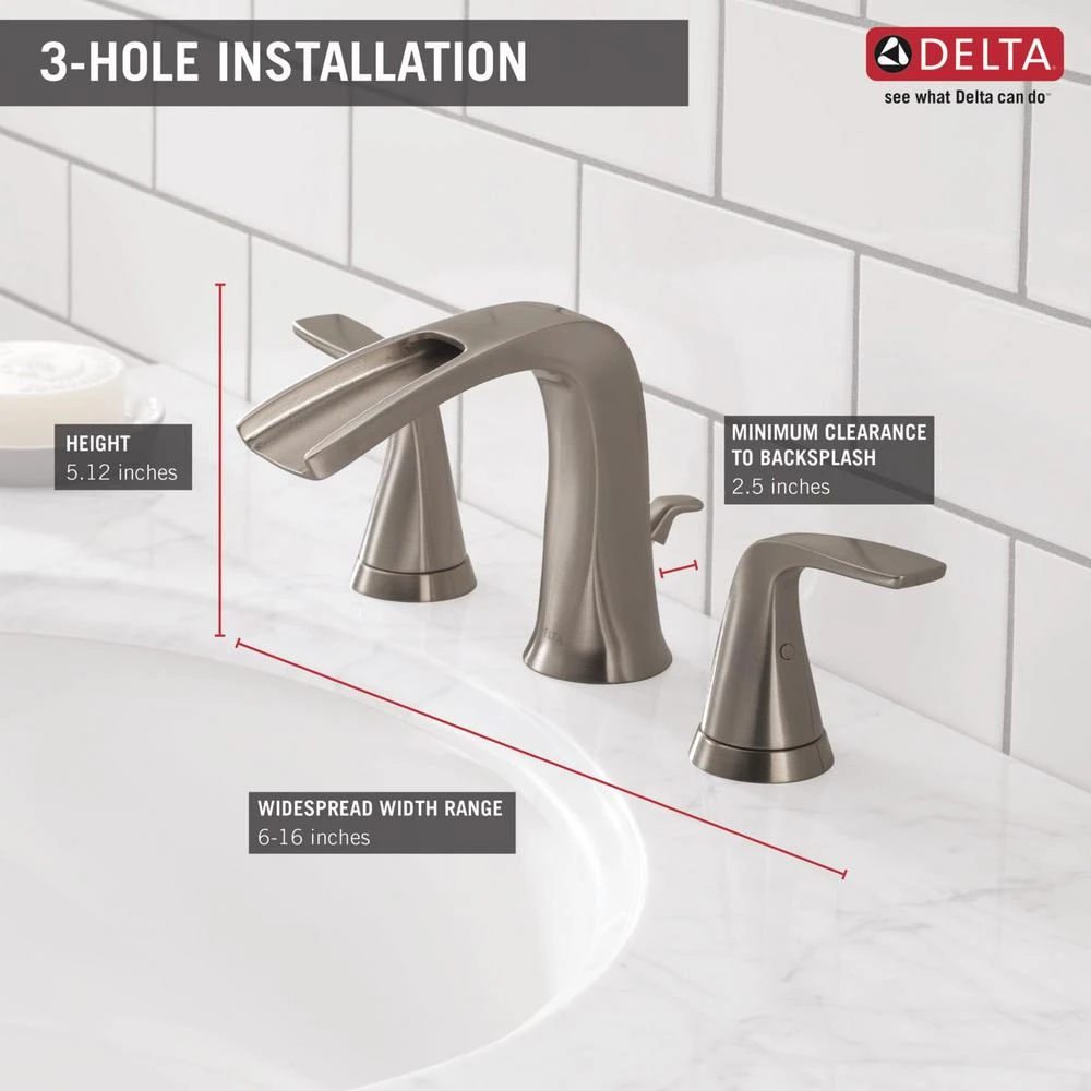 Tolva 8 In. Widespread 2-Handle Bathroom Faucet In Brushed Nickel 6 Tolva 8 In. Widespread 2-Handle Bathroom Faucet In Brushed Nickel - Image 4