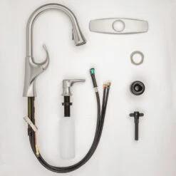 Miri Single-Handle Pull-Down Sprayer Kitchen Faucet With Soap Dispenser In Spot Defense Stainless Steel 20 Miri Single-Handle Pull-Down Sprayer Kitchen Faucet With Soap Dispenser In Spot Defense Stainless Steel -Master Locks Shop df8ea00ee601444725c7c09bb4c548ba 1800x1800