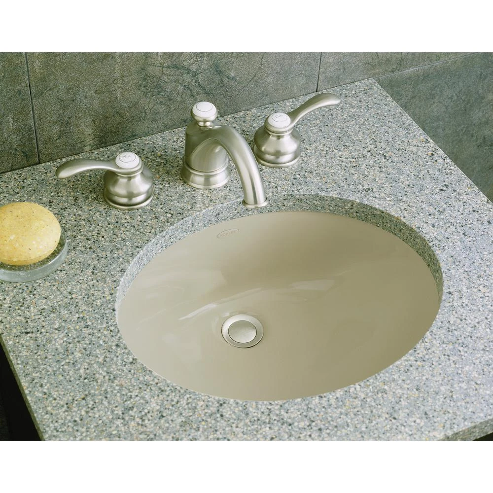 KOHLER Caxton Vitreous China Undermount Bathroom Sink In White With Overflow Drain 4 KOHLER Caxton Vitreous China Undermount Bathroom Sink In White With Overflow Drain - Image 2