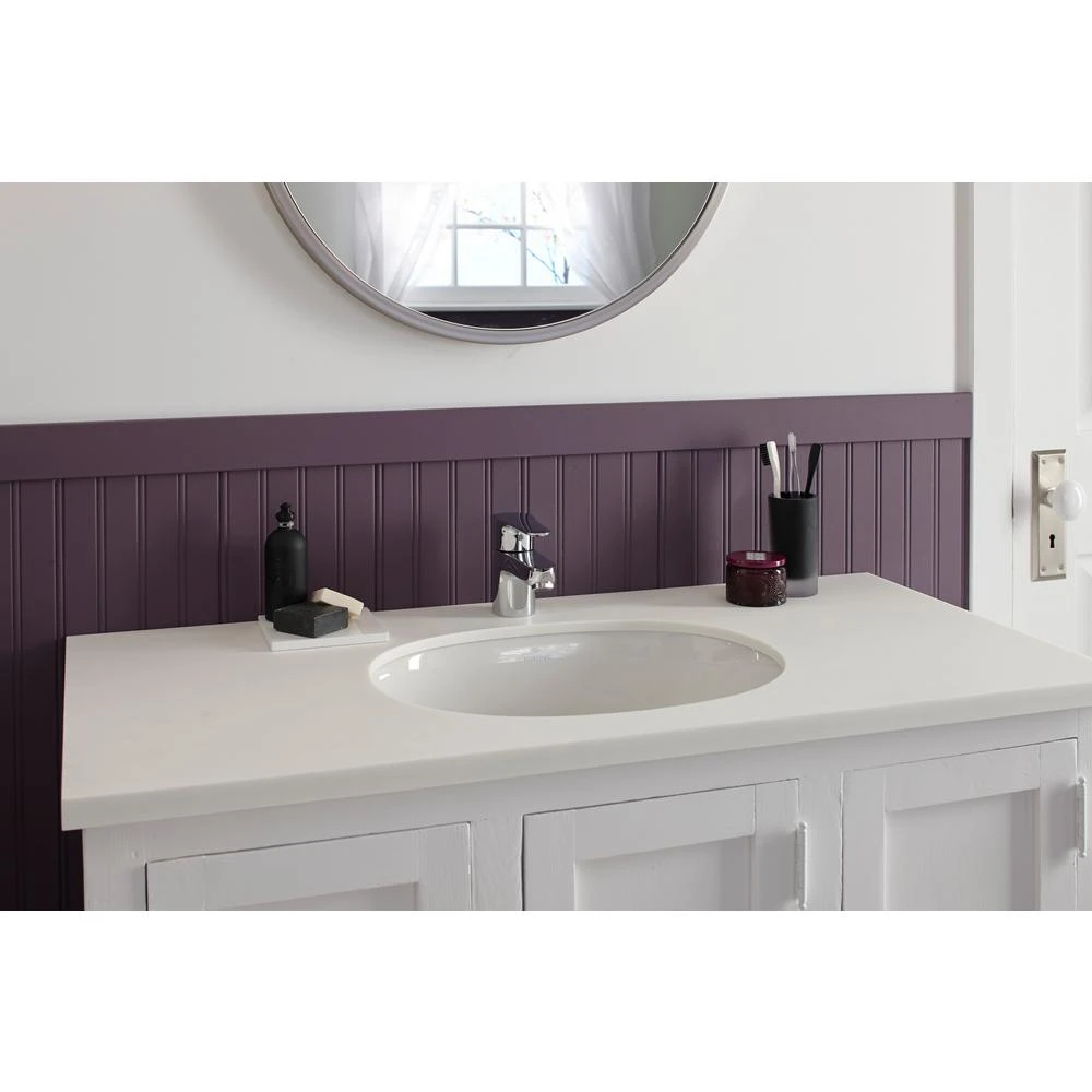 STERLING Wescott Under-Mounted Vitreous China Bathroom Sink In White With Overflow Drain 6 STERLING Wescott Under-Mounted Vitreous China Bathroom Sink In White With Overflow Drain - Image 4