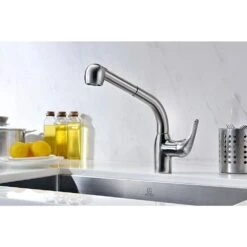 Harbour Single-Handle Pull-Out Sprayer Kitchen Faucet In Brushed Nickel -Master Locks Shop e1a17f9b20a6c9a60d9926199adfca76 1800x1800