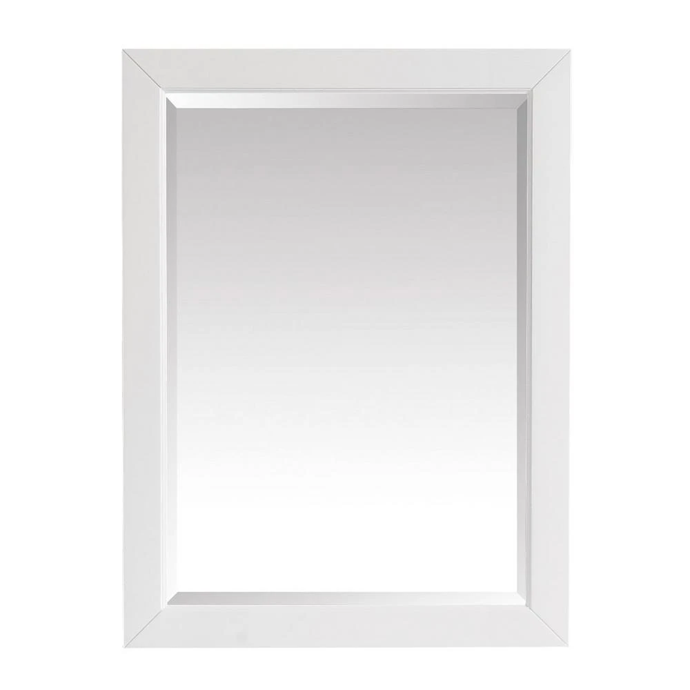 27.25 In. W X 32.00 In. H Framed Rectangular Beveled Edge Bathroom Vanity Mirror In White Finish 3 27.25 In. W X 32.00 In. H Framed Rectangular Beveled Edge Bathroom Vanity Mirror In White Finish