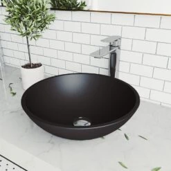 VIGO Black Round Cavalli MatteShell Glass Bathroom Vessel Sink -Master Locks Shop e55ce47342beec5e0b6bd8b0be2afe84 1800x1800