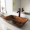 VIGO Rectangular Glass Vessel Bathroom Sink In Russet With Faucet Set In Oil Rubbed Bronze -Master Locks Shop e935c7b40897fb7fc9dc9ef78748b3e0 1800x1800