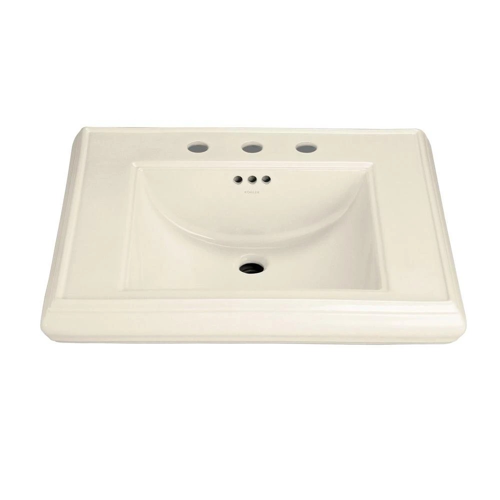 KOHLER Memoirs 5-3/8 In. Cermaic Pedestal Sink Basin In White With Overflow Drain 7 KOHLER Memoirs 5-3/8 In. Cermaic Pedestal Sink Basin In White With Overflow Drain - Image 5