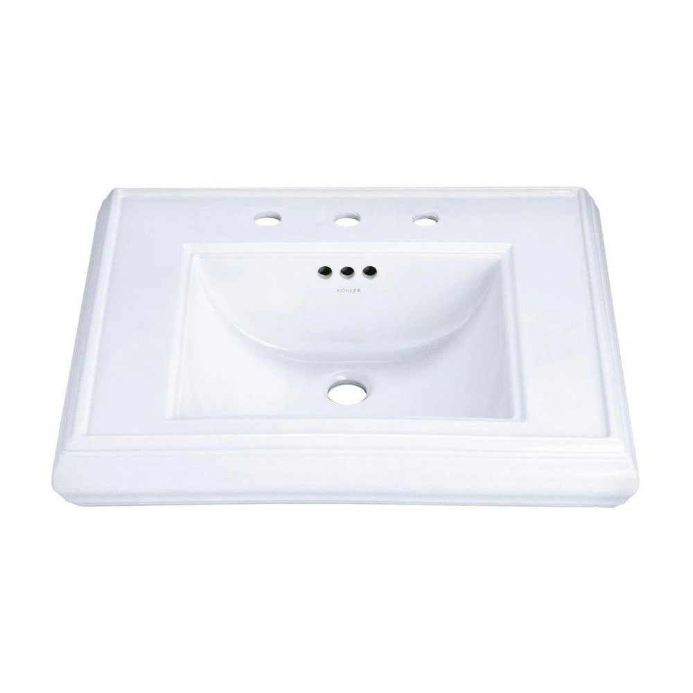 KOHLER Memoirs 5-3/8 In. Cermaic Pedestal Sink Basin In White With Overflow Drain 3 KOHLER Memoirs 5-3/8 In. Cermaic Pedestal Sink Basin In White With Overflow Drain