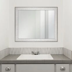 25 In. W X 31 In. H Framed Rectangular Anti-Fog Bathroom Vanity Mirror In Pewter -Master Locks Shop eb7faf718ba41b54af2dd4f02fc111d2 1800x1800