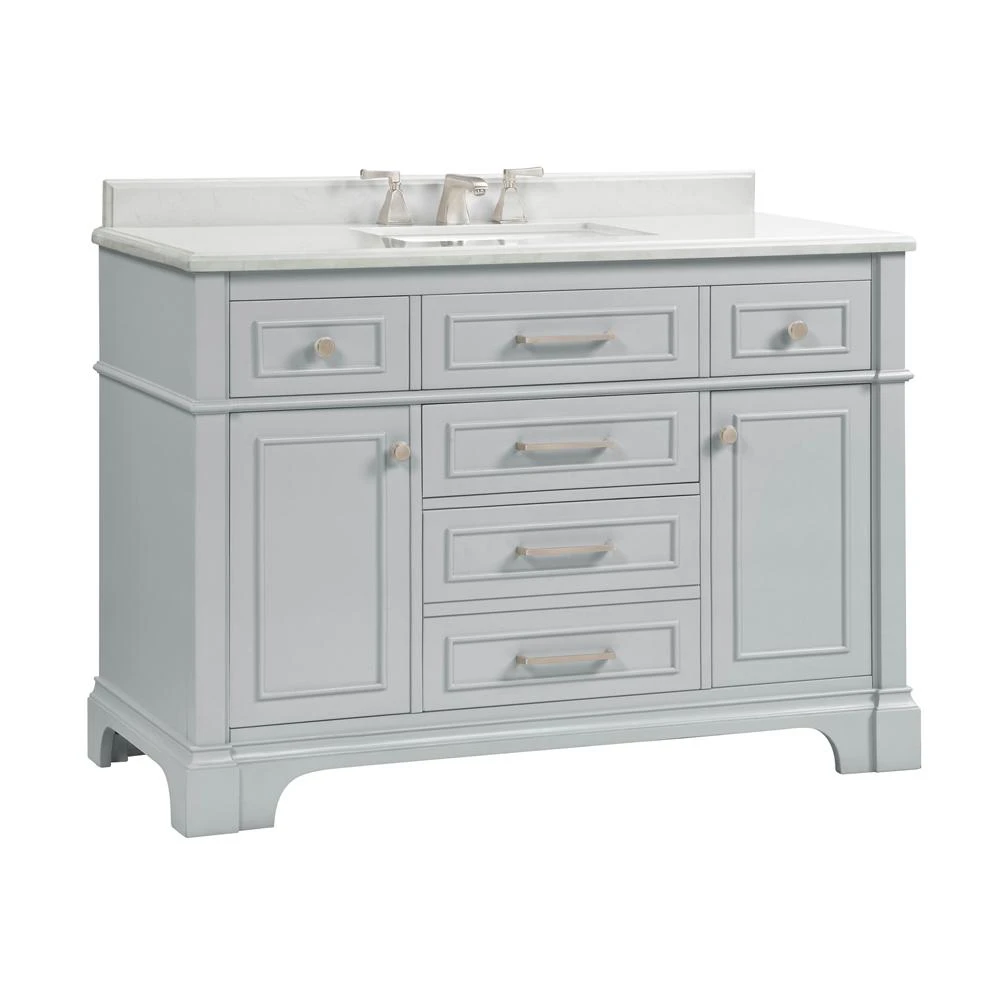 Melpark 48 In. W X 22 In. D Bath Vanity In White With Cultured Marble Vanity Top In White With White Sink 16 Melpark 48 In. W X 22 In. D Bath Vanity In White With Cultured Marble Vanity Top In White With White Sink - Image 14