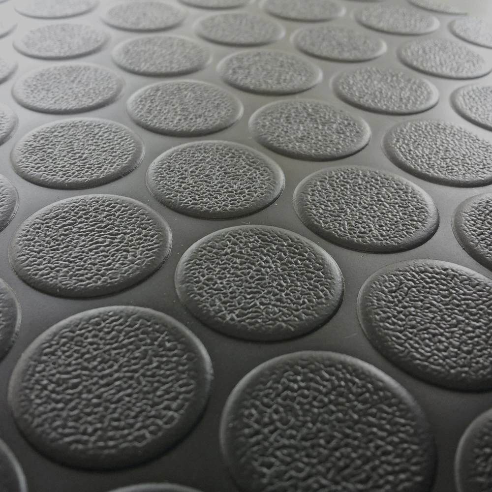 Rubber-Cal Coin Grip 4 Ft. X 9 Ft. Dark Grey Commercial Grade PVC Flooring 6 Rubber-Cal Coin Grip 4 Ft. X 9 Ft. Dark Grey Commercial Grade PVC Flooring - Image 4